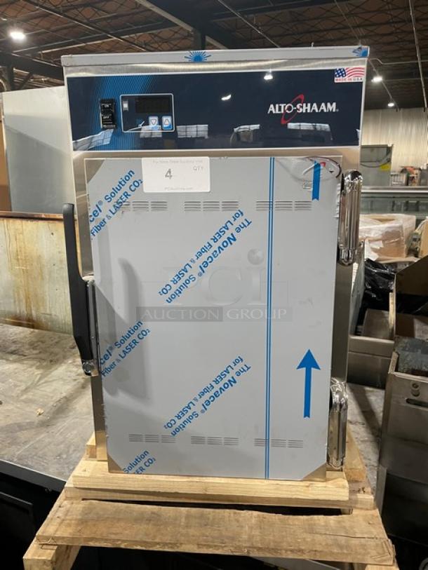 New! Alto-Shaam! Late Model 2022! Halo Heat Series Commercial Stainless Steel 6 Pan Mobile Holding Cabinet! With Built In Pan Holding Racks & Wire Racks! Model: 500-S SN: 3185240-6! 120V 1 Phase! - Image 1 of 8