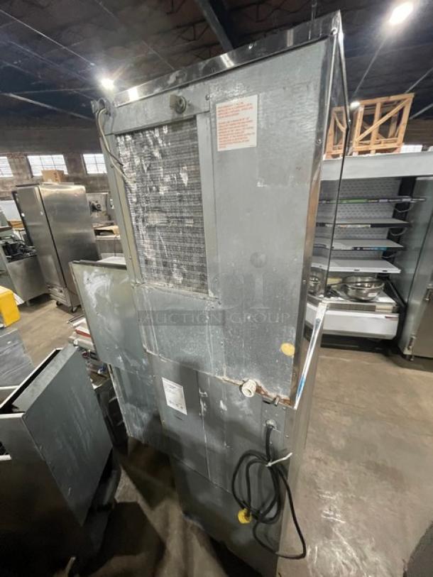 Hoshizaki Commercial Stainless Steel Modular Cresent Cuber Ice Machine Head! With Hoshizaki Commercial Stainless Steel Ice Dispensing Bin Underneath! Model: DB-130H SN: Q52282G! 115V 1 Phase! On Legs! - Image 2 of 6