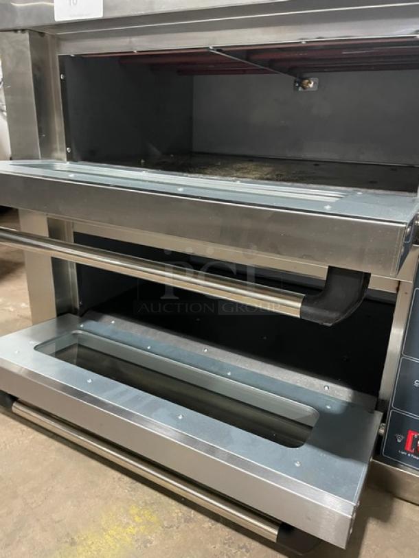 Late Model! 2023! Commercial Stainless Steel Electric Powered Countertop Double Deck Pizza/Bakery Oven! With Top & Bottom Thermostat Controls! Model: YMA-202! 220V! - Image 6 of 9