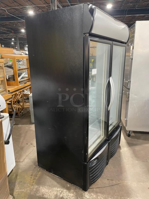 Minus Forty Commercial Black Double Glass Door Reach In Merchandiser Freezer! With Poly Coated Wire Racks! With LED Lighting! Model: 44-UDGF-X1-SD SN: 145883! 115/208-230V! - Image 2 of 9