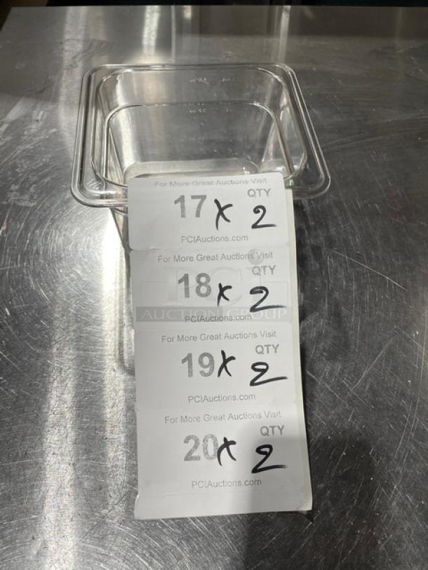 Winco Commercial 1/6 Size Polycarbonate Food Pans! Model: SP7604! 2X Your Bid! - Image 1 of 5