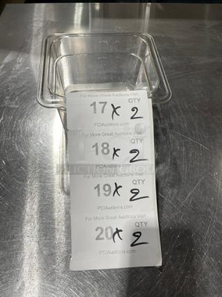 Winco Commercial 1/6 Size Polycarbonate Food Pans! Model: SP7604! 2X Your Bid!