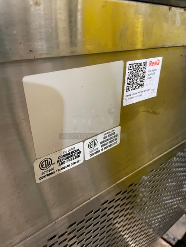 Commercial Stainless Steel Slanted Glass Refrigerated Dual Sectioned Meat Deli/Bakery Display Case! With Rear Sliding Glass Doors! With Poly Coated Wire Racks! - Image 6 of 8