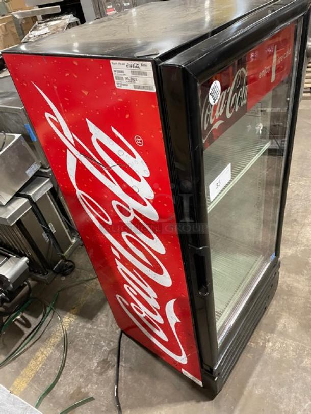 Imbera Coca-Cola Style Commercial Single Glass Door Reach In Refrigerator Merchandiser! With Poly Coated Wire Racks! Model: VR10 SN: 607120100264! 115V 1 Phase! - Image 2 of 8