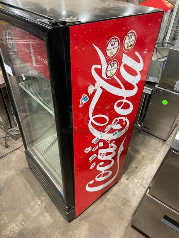 Imbera Coca-Cola Style Commercial Single Glass Door Reach In Refrigerator Merchandiser! With Poly Coated Wire Racks! Model: VR10 SN: 607120100264! 115V 1 Phase! - Image 3 of 8