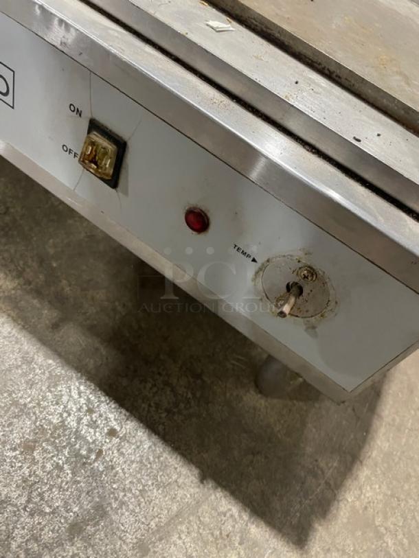 Eurodib Commercial Stainless Steel Electric Powered Countertop Flat Griddle! With Back & Side Splashes! Model: SFE04910-240 SN: 2018060847! 240V! On Legs! - Image 7 of 9