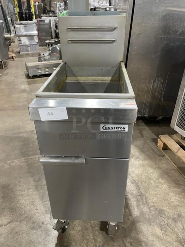 Connerton Commercial Stainless Steel Natural Gas Powered Deep Fat Fryer! With Back Splash & Fryer Basket Hanger! Model: CSG-F4-NAT SN: BK220405175! On Casters! - Image 1 of 8