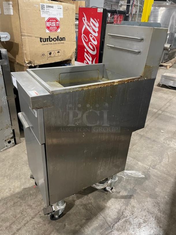 Connerton Commercial Stainless Steel Natural Gas Powered Deep Fat Fryer! With Back Splash & Fryer Basket Hanger! Model: CSG-F4-NAT SN: BK220405175! On Casters! - Image 2 of 8