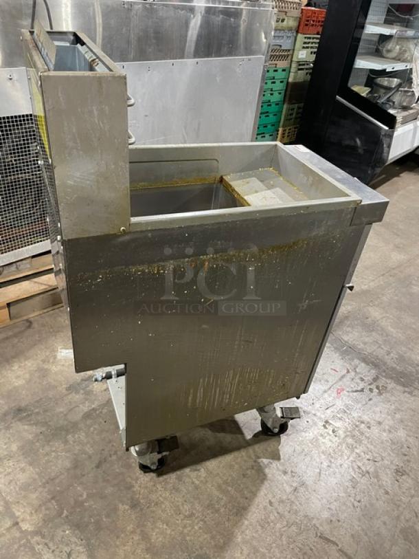 Connerton Commercial Stainless Steel Natural Gas Powered Deep Fat Fryer! With Back Splash & Fryer Basket Hanger! Model: CSG-F4-NAT SN: BK220405175! On Casters! - Image 4 of 8