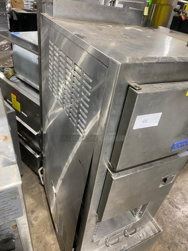 Cleveland Range Gemini Series Commercial Stainless Steel Natural Gas Powered 6 Pan Convection Steamer! With Upper & Lower Compartments! With Enclosed Pan Storage Underneath! With Built In Pan Holding Racks! Model: 24CGA6 SN: WC-69192-00F-01! On Legs! - Image 2 of 10