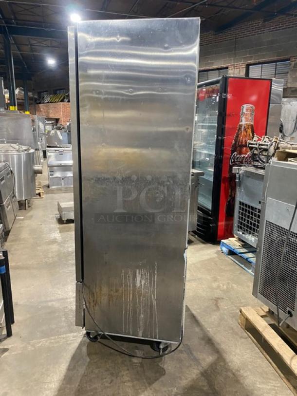 Asber Commercial Stainless Steel Solid Single Door Reach In Refrigerator! With Poly Coated Wire Racks! Model: ARR 17 F HC SN: 8102117905! 115V 1 Phase! On Casters! - Image 3 of 9