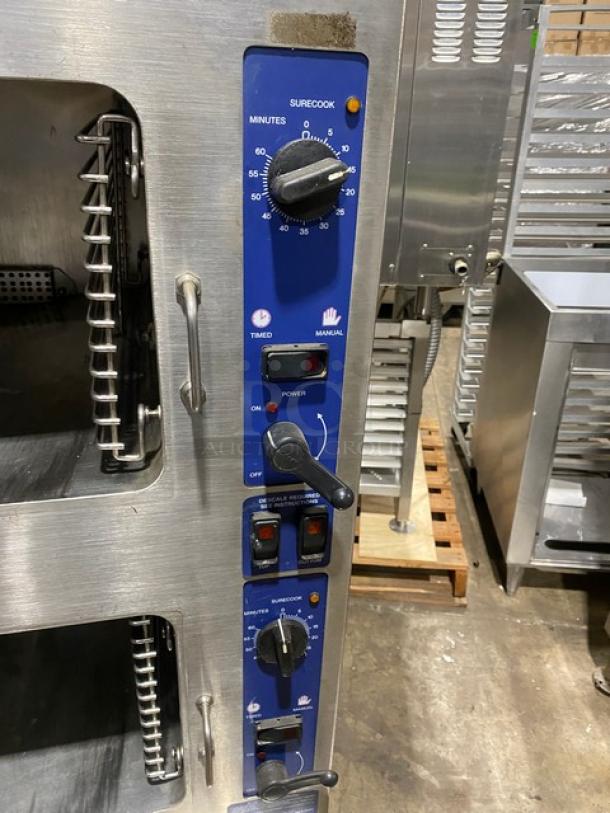 Cleveland Range Commercial Stainless Steel Natural Gas Powered 6 Pan Convection Steamer! With Upper & Lower Compartments! With Built In Pan Holding Racks! Model: 24CGA6.2S SN: WC 87823-04I-01! 120V 1 Phase! On Legs! - Image 6 of 8