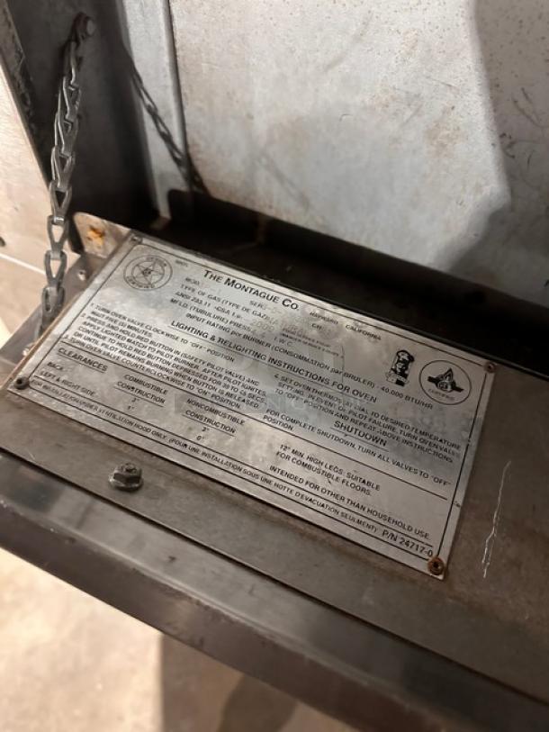 Montague HearthBake Series Commercial Stainless Steel Natural Gas Powered Double Deck Pizza Oven! Model: 3P-1 SN: 58-D-73628A! On Legs! 2X Your Bid Makes One Unit! - Image 9 of 10