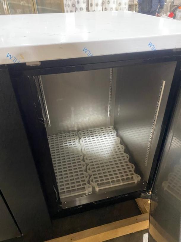 New In The Box! Scratch-N-Dent! Micro Matic Pro-Line E-Series Commercial Black 3 Door Refrigerated Back Bar Cooler! With Stainless Steel Worktop! With Lock & Keys! Model: MBB-94 E SN: 18020254M! 115V 1 Phase! - Image 9 of 12