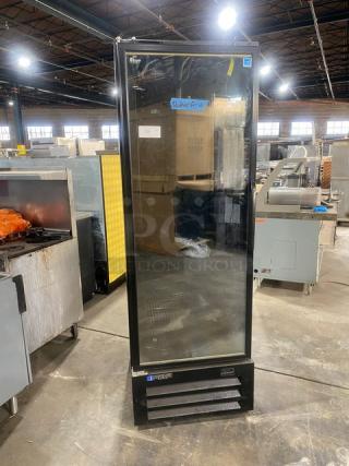 Master-Bilt BLG Plus Series Commercial Black Single Glass Door Reach In Freezer Merchandiser! Energy Star Certified! With Adjustable Wire Racks! Model: BLG-23-HGP SN: 196993 KEE01! 115V 1 Phase!