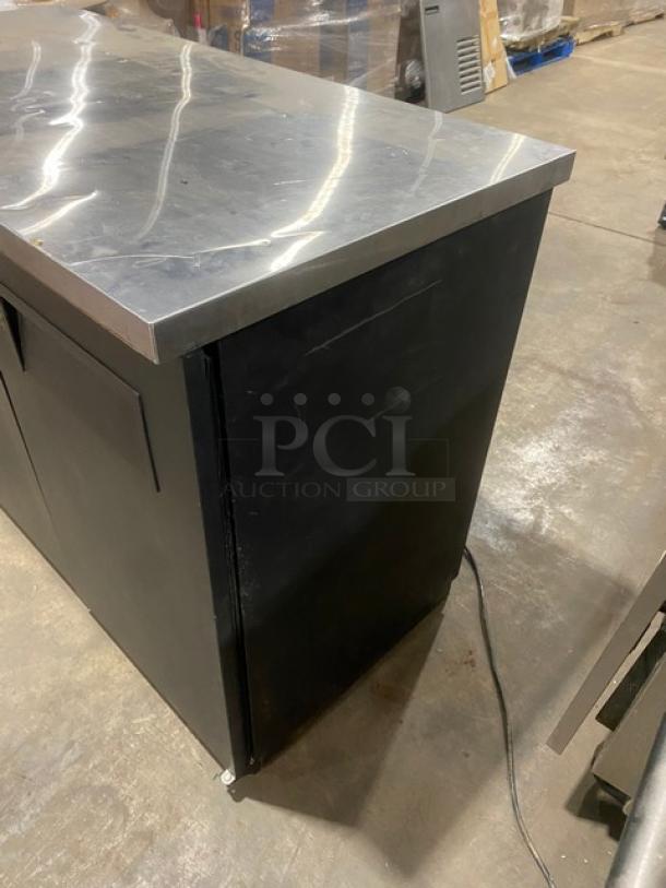 True Commercial Black 2 Door Refrigerated Back Bar Cooler! With Stainless Steel Worktop! On Casters! - Image 2 of 7