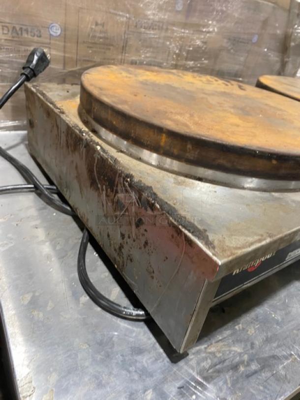 Krampouz Commercial Stainless Steel Electric Powered Countertop Dual Cast Iron Crepe Maker! Model: CECIJ40AT SN: 16062805005! 2x240V 1 Phase! - Image 2 of 8