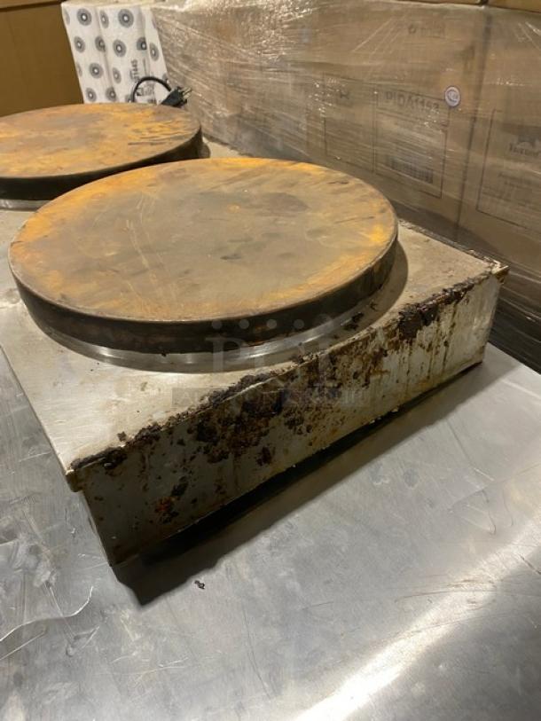 Krampouz Commercial Stainless Steel Electric Powered Countertop Dual Cast Iron Crepe Maker! Model: CECIJ40AT SN: 16062805005! 2x240V 1 Phase! - Image 3 of 8