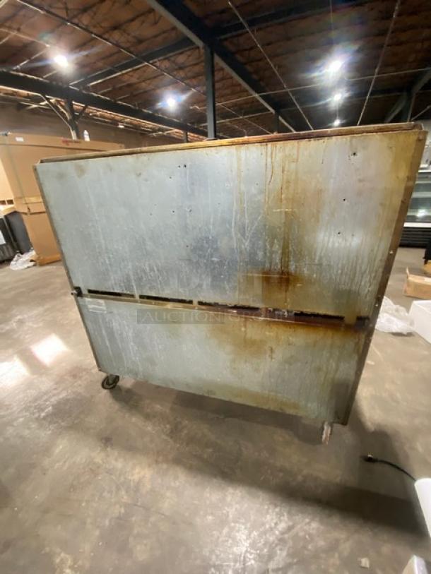 Imperial Commercial Stainless Steel Natural Gas Powered 10 Burner Range & Double Oven Combo! With Back Splash & Overhead Salamander Shelf! With Wired Oven Racks! On Casters! - Image 4 of 11