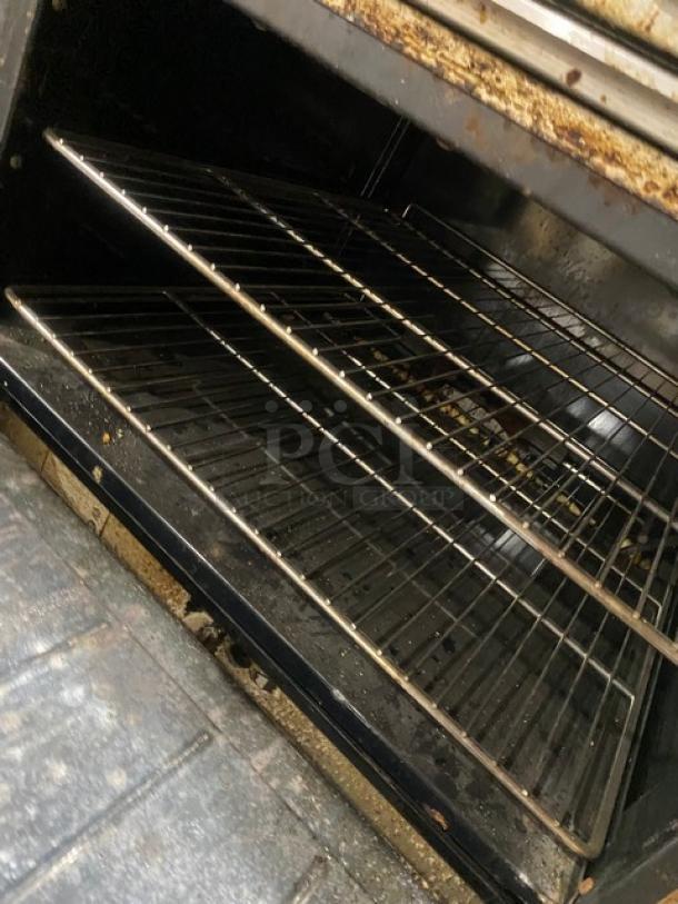 Imperial Commercial Stainless Steel Natural Gas Powered 10 Burner Range & Double Oven Combo! With Back Splash & Overhead Salamander Shelf! With Wired Oven Racks! On Casters! - Image 9 of 11