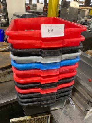 Lot Of Multi-Color Commercial Perforated Bus Bins! All One Money!