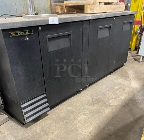 True Commercial Black 3 Door Refrigerated Kegerator/Back Bar Cooler! With Single Tower Quadruple Tap! Model: TBB-4 SN: 7528133! 115V 1 Phase! - Image 1 of 9