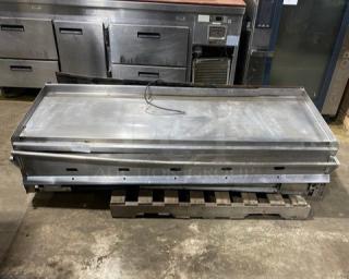 Wolf Commercial Stainless Steel Natural Gas Powered 72" Mirror Shine Polished Top Flat Griddle! With Thermostatic Controls!