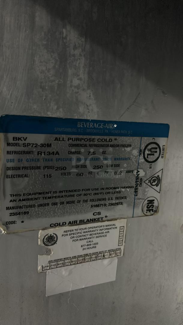 CHECK IT OUT Beverage Air Refrigerated Mega Top Sandwich Prep Unit with STAINLESS STEEL Shelves and Storage - Image 4 of 4