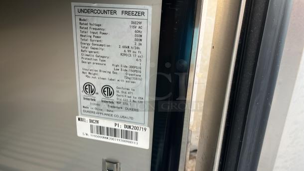 Dukers DUC29F Single Door Undercounter Freezer in Stainless Steel - Image 7 of 7