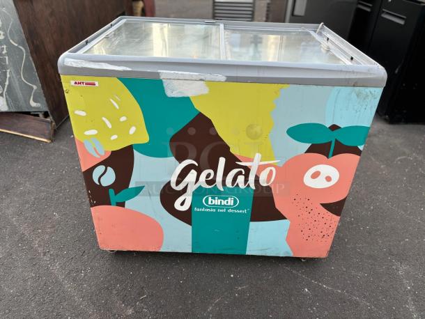 Gelato Dipping Cabinet Display Freezer with Sliding Glass Door TESTED AND WORKING - Image 1 of 4