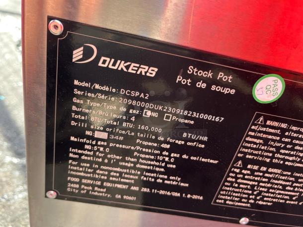 WOAH!! BRAND NEW DUKERS DCSPA2 STOCK POT RANGE - Image 6 of 6