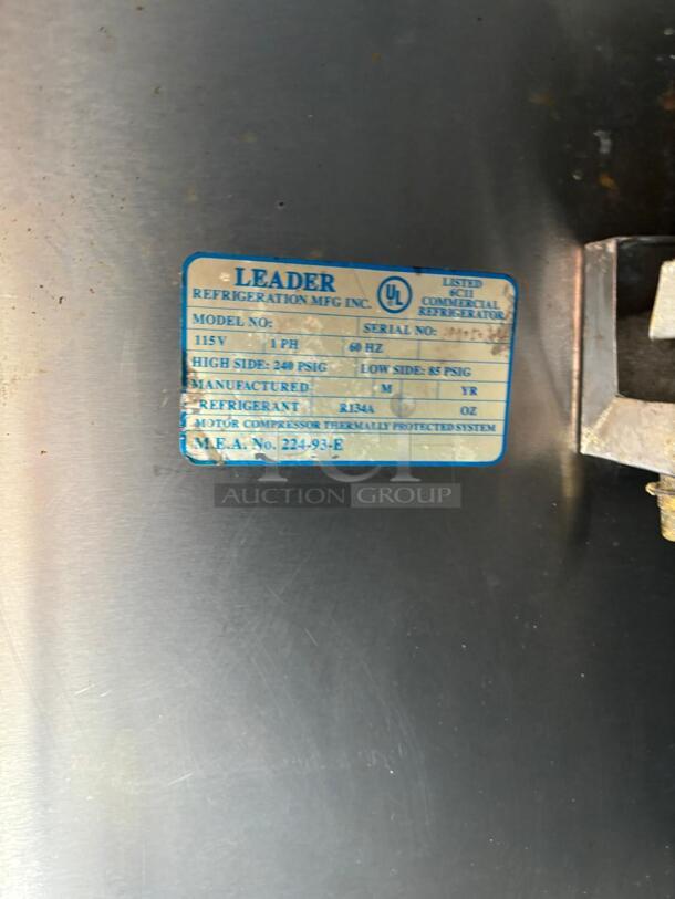 LEADER 2 DOOR CUSTOM MARBLE TOP PIZZA PREP TABLE - Image 4 of 4