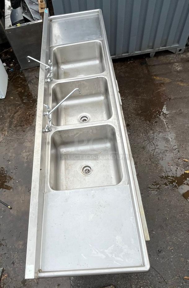 Triple Stainless Steel Sink - Image 1 of 4
