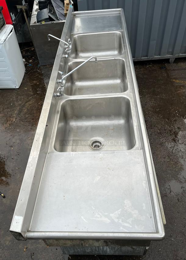 Triple Stainless Steel Sink - Image 3 of 4