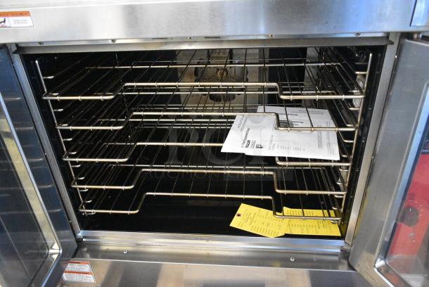 2 BRAND NEW SCRATCH AND DENT! Vulcan VC4GD-21D150K Stainless Steel Commercial Natural Gas Powered Full Size Convection Oven w/ View Through Doors, Metal Oven Racks and Thermostatic Controls. 2 Times Your Bid! - Image 5 of 6