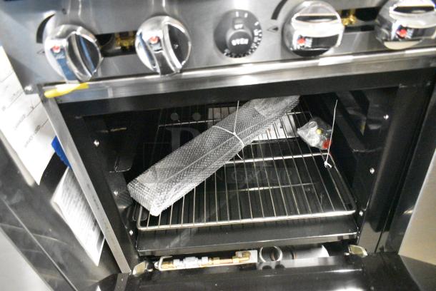 BRAND NEW! Migali C-RO8-LP Stainless Steel Commercial Propane Gas Powered 8 Burner Range w/ 2 Ovens and Back Splash on Commercial Casters. 184,000 BTU. Serial C-RO8-LPUSB200322081200920002 - Image 9 of 12