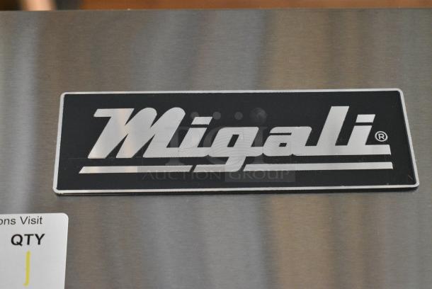 BRAND NEW! 2021 Migali C-3R-HC Stainless Steel Commercial 3 Door Reach In Cooler w/ Poly Coated Racks on Commercial Casters. 115 Volts, 1 Phase. Serial C-3R-HC003211103092C0018. Tested and Working! - Image 3 of 8