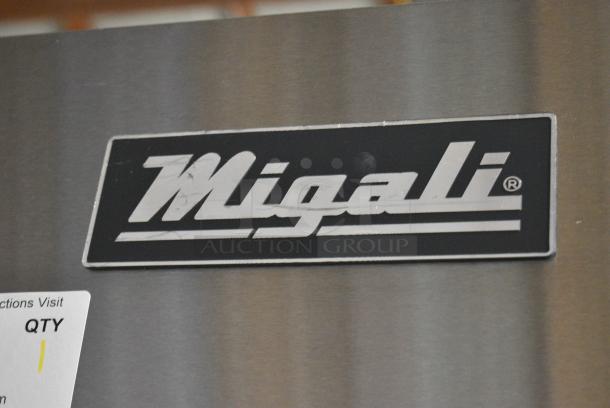 BRAND NEW! 2022 Migali C-3R-HC Stainless Steel Commercial 3 Door Reach In Cooler w/ Poly Coated Racks on Commercial Casters. 115 Volts, 1 Phase. Serial C-3R-HC003220309092C0028. Tested and Working! - Image 3 of 8