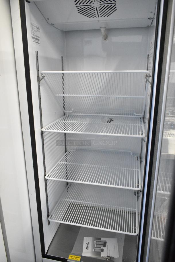 BRAND NEW! 2019 Migali C-12RM-HC Metal Commercial Single Door Reach In Cooler Merchandiser w/ Poly Coated Racks on Commercial Casters. 115 Volts, 1 Phase. Serial C-12RM-HC00319070800920002. Tested and Working! - Image 5 of 6