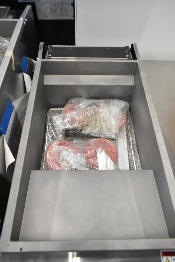 BRAND NEW!  2021 Migali C-F50-NG Stainless Steel Commercial Propane Gas Powered Deep Fat Fryer w/ 2 Metal Fry Baskets. 120,000 BTU. Serial C-F50-LPUSB200321051500920006 - Image 5 of 9