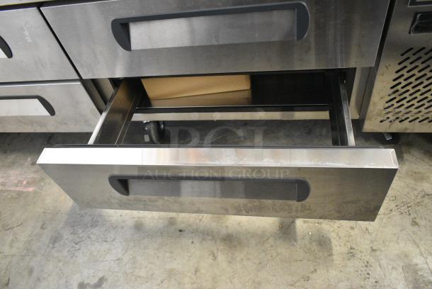BRAND NEW! 2022 Migali C-CB72-76-HC Stainless Steel Commercial 4 Drawer Chef Base on Commercial Casters. 115 Volts, 1 Phase. Serial C-CB72-76-HC003220406092C0004. Tested and Working! - Image 8 of 10