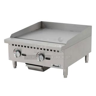 BRAND NEW! Migali C-G24 Stainless Steel Commercial Countertop Natural Gas Powered Flat Top Griddle. Serial C-G24USB100322070200920007