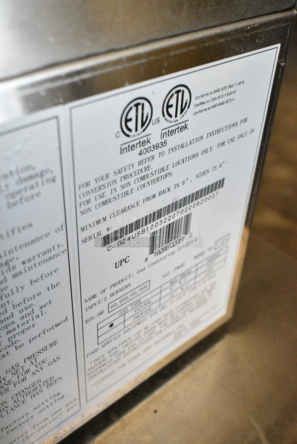 BRAND NEW! Migali C-G24 Stainless Steel Commercial Countertop Natural Gas Powered Flat Top Griddle. Serial C-G24USB100322070200920007 - Image 7 of 8