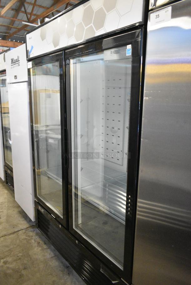 BRAND NEW! 2022 Migali C-49FM-HCe Metal Commercial 2 Door Reach In Freezer Merchandiser w/ Poly Coated Racks on Commercial Casters. 115 Volts, 1 Phase. Serial C-49FM-HCe003221216092C0011. Tested and Working! - Image 2 of 6
