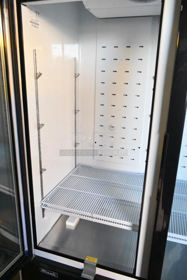 BRAND NEW! 2022 Migali C-49FM-HCe Metal Commercial 2 Door Reach In Freezer Merchandiser w/ Poly Coated Racks on Commercial Casters. 115 Volts, 1 Phase. Serial C-49FM-HCe003221220092C0007. Tested and Working! - Image 5 of 7