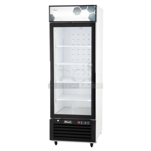 BRAND NEW! 2022 Migali C-23FM-HC Metal Commercial Single Door Reach In Freezer Merchandiser w/ Poly Coated Racks on Commercial Casters. 115 Volts, 1 Phase. Serial C-23FM-HC003221227092C0001. Tested and Working! - Image 1 of 6