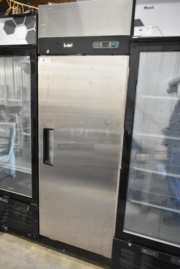 BRAND NEW! 2016 Migali C-1F Stainless Steel Commercial Single Door Reach In Freezer w/ Poly Coated Racks on Commercial Casters. 115 Volts, 1 Phase. Serial C-1F07716122400920005. Tested and Working! - Image 2 of 5