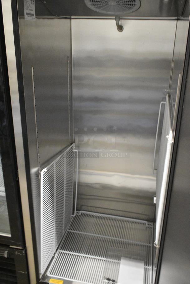 BRAND NEW! 2016 Migali C-1F Stainless Steel Commercial Single Door Reach In Freezer w/ Poly Coated Racks on Commercial Casters. 115 Volts, 1 Phase. Serial C-1F07716122400920005. Tested and Working! - Image 4 of 5