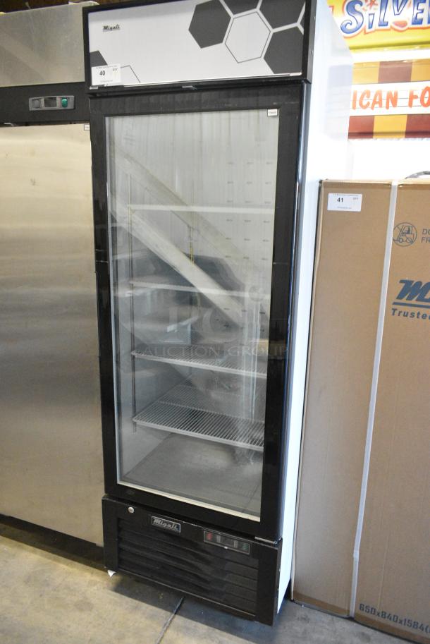 BRAND NEW! 2016 Migali C-23FM-HC Stainless Steel Commercial Single Door Reach In Freezer Merchandiser w/ Poly Coated Racks on Commercial Casters. 115 Volts, 1 Phase. Serial C-23FM-HC00320081500920015. Tested and Working! - Image 2 of 6
