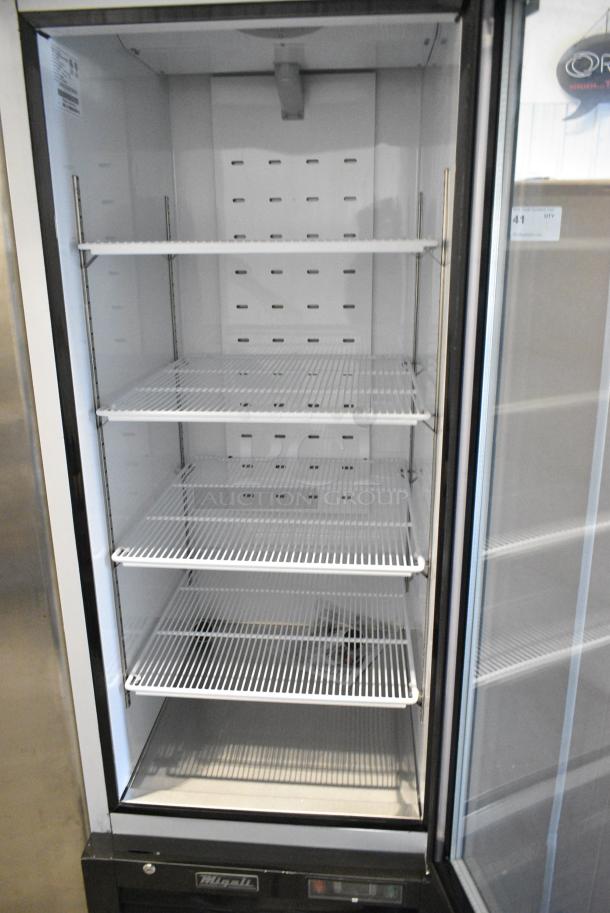 BRAND NEW! 2016 Migali C-23FM-HC Stainless Steel Commercial Single Door Reach In Freezer Merchandiser w/ Poly Coated Racks on Commercial Casters. 115 Volts, 1 Phase. Serial C-23FM-HC00320081500920015. Tested and Working! - Image 5 of 6